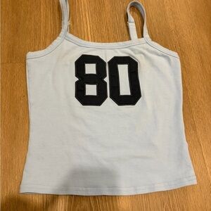 Edikted Light Blue Camisole with Navy Blue Number